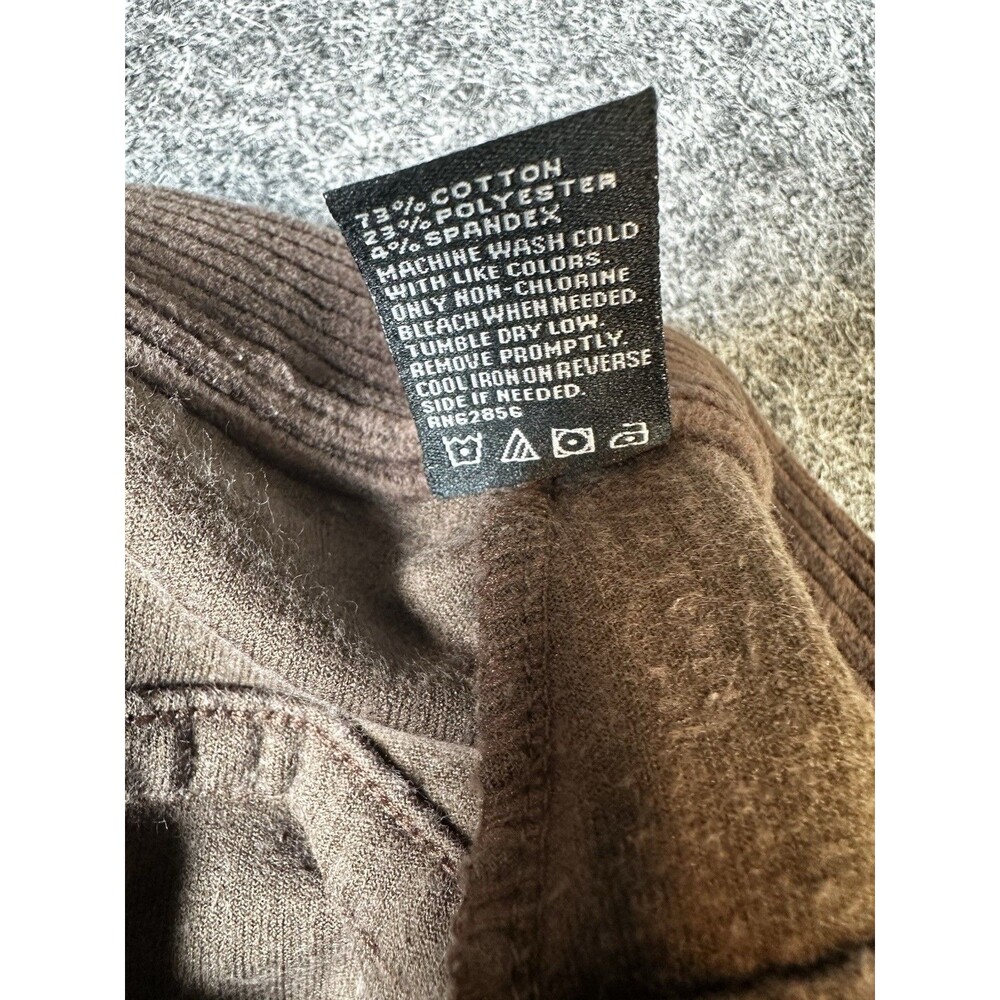 Hue Corduroy Jeggings Sm Brown Ribbed Pull On Stretch Dark Academia Preppy Twee - Picture 7 of 8